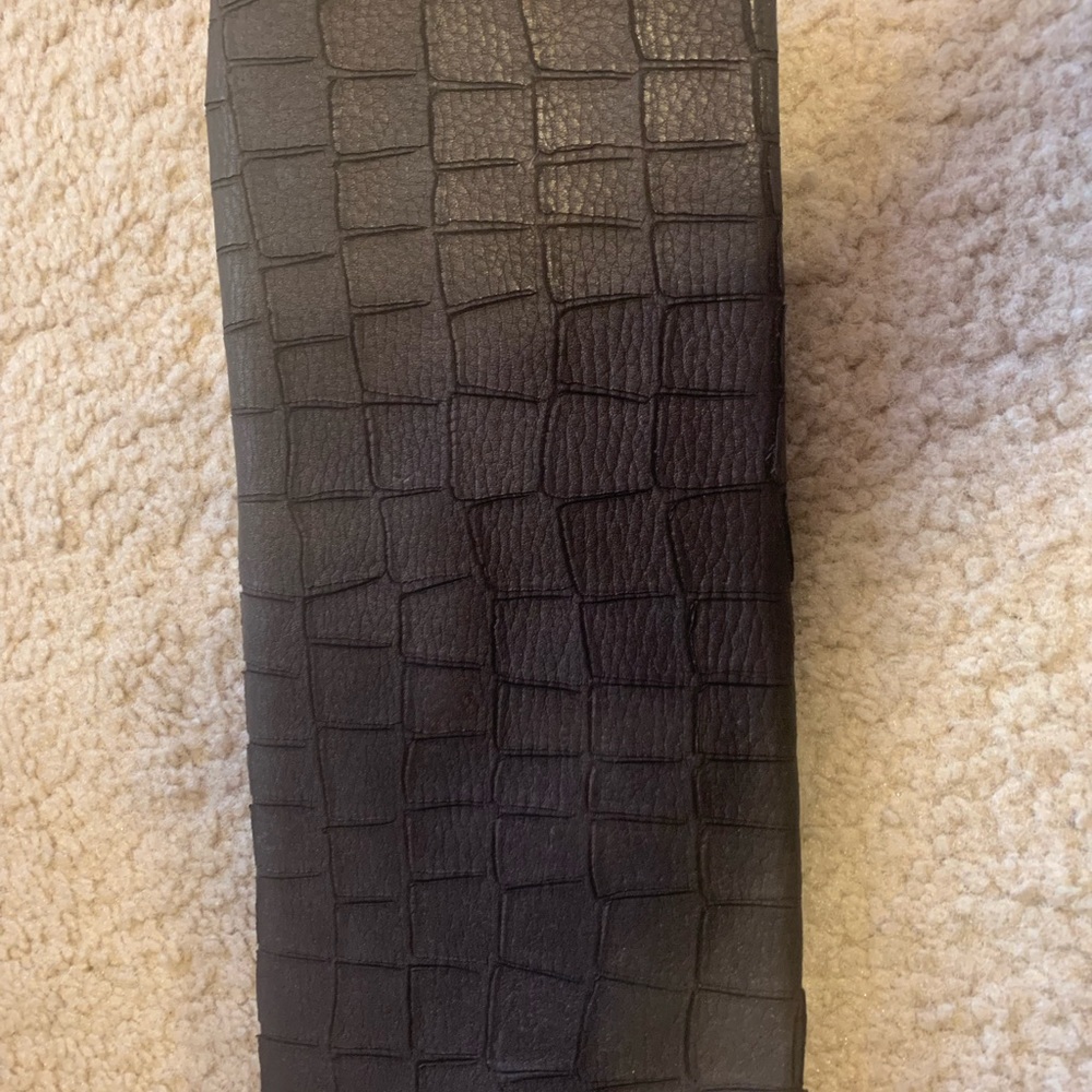 NWOT Henri Bendel clutch evening bag - brown suede-like cut out snakeskin - Picture 5 of 6